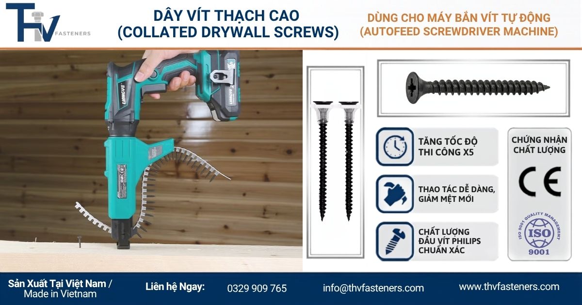 Hình ảnh vít băng collated screw được sản xuất trên dây chuyền đạt chuẩn CE]