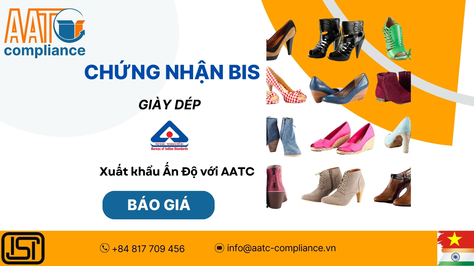 AATC cung cấp Chứng nhận BIS Chứng chỉ BIS Standard cho Giày dép - BIS Certificate for footwear 