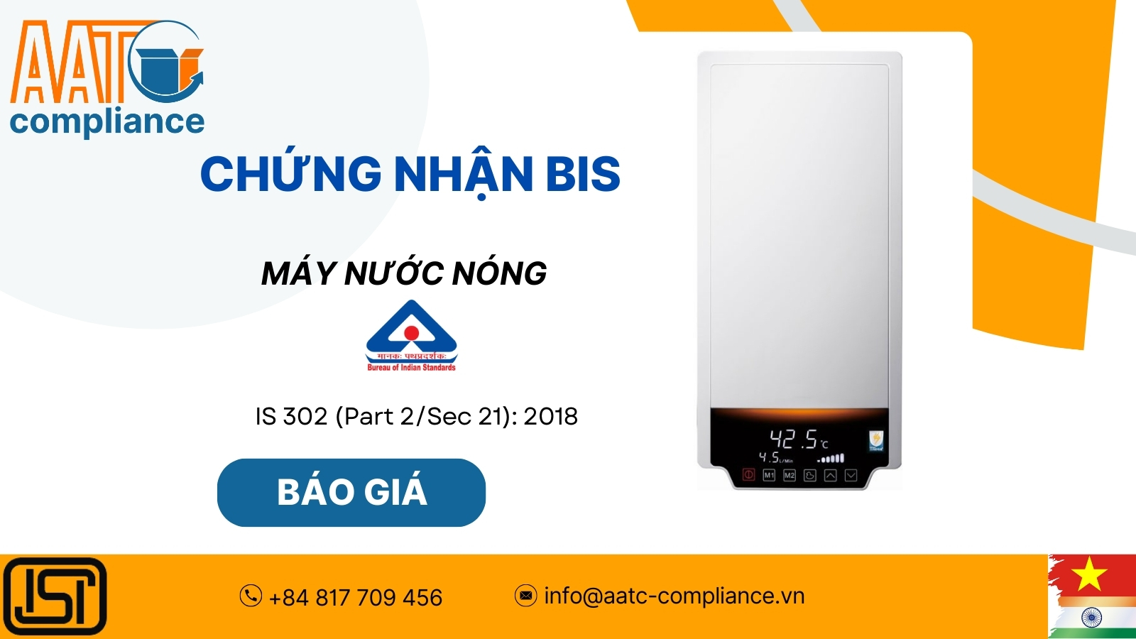 Chứng nhận BIS Cho máy nước nóng